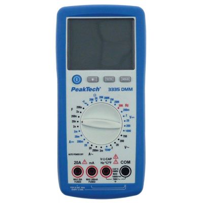 Multimetru PEAK TECH 3335DMM manual AC 1mV-700V, DC 0.1mV-1000V, AC 0.001mA-20A, DC 0.001mA-20A, 0.1Ohm-20MOhm - 800098