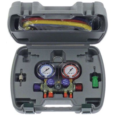 manifold 4-way model HS-436F ø 80mm R22/R134a/R404 3X1/4 SAE 3/8" SAE 3000PSI