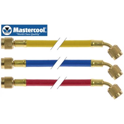 Set de 3 furtune incarcare freon, 1500 mm, Mastercool, rosu, galben, albastru, pentru agent frigorific R12, R22, R502, R507A, R134a, R404a, R407c, P. 50 bari - 800325