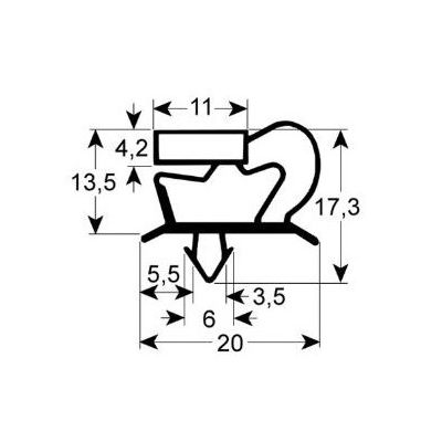 Garnitura frigo profil 9048 L 770x515 mm masurat intre santuri, 780x525 mm masurat exterior - 9048x0515x0770