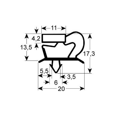 Garnitura frigider profil 9048, L 415x150mm, masurat intre canale - 9048150415